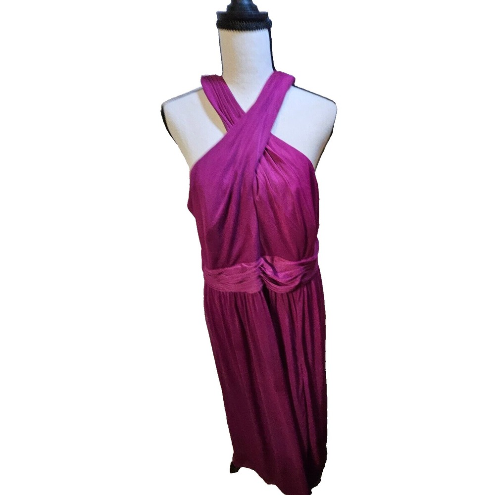 David's Bridal Raspberry Formal Gown F19952 Prom Bridesmaid Dress Size 16